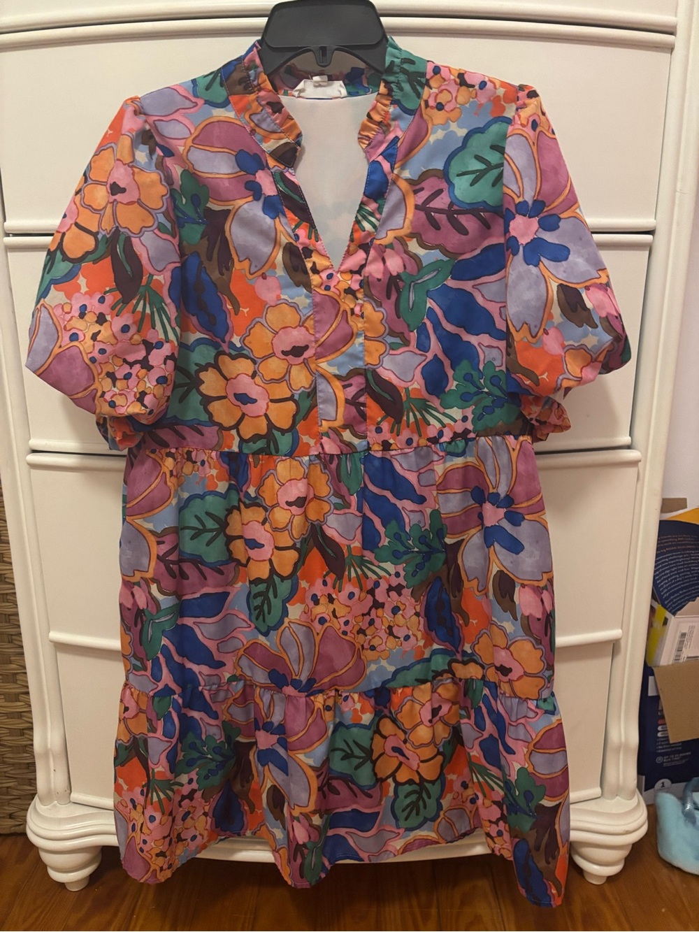 THML Multicolor Floral Print Mini Dress